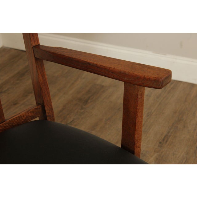 J.K. Rishel Furniture Co. Antique Mission Oak Set Of Six Dining Chairs For Sale In Philadelphia - Image 6 of 12