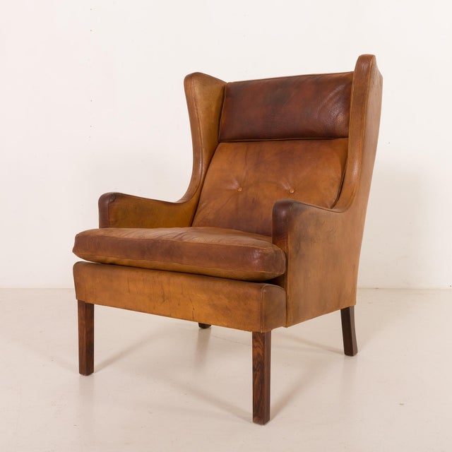 Vintage Scandinavian Chair in Buffalo Leather, 1960s For Sale - Image 11 of 18