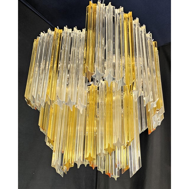 Vintage Chandelier with Quadrihedral Murano Glass Prisms, 2004 For Sale - Image 4 of 12