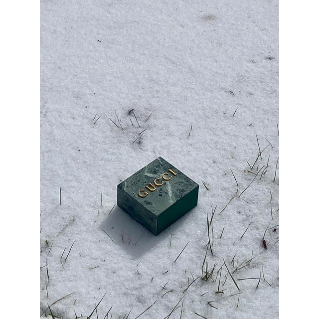 Verdi Green Marble 1970s Gucci Bookend, Minimalist Design, Circa 1970s For Sale - Image 6 of 16