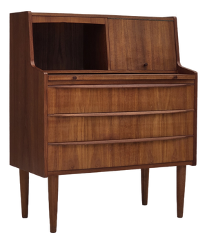 Danish Teak Chest of Drawers with Folding Mirror, 1970s