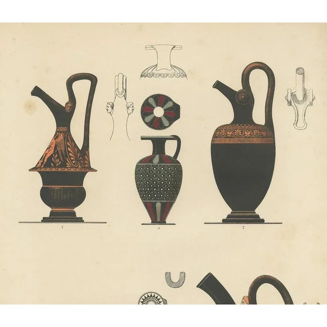 Genick, Illustration of Greek Ceramic Jugs, 1883, Print For Sale - Image 3 of 5