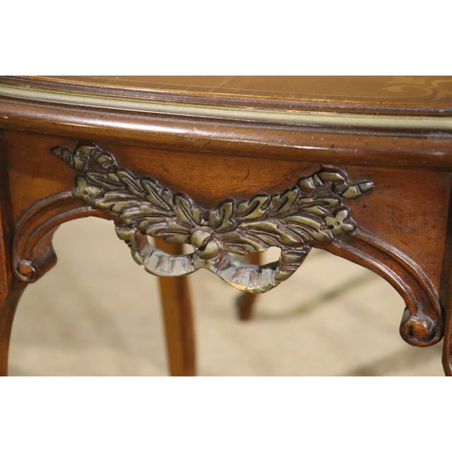 Mid 20th Century French Style Marquetry Nesting Tables For Sale - Image 12 of 12