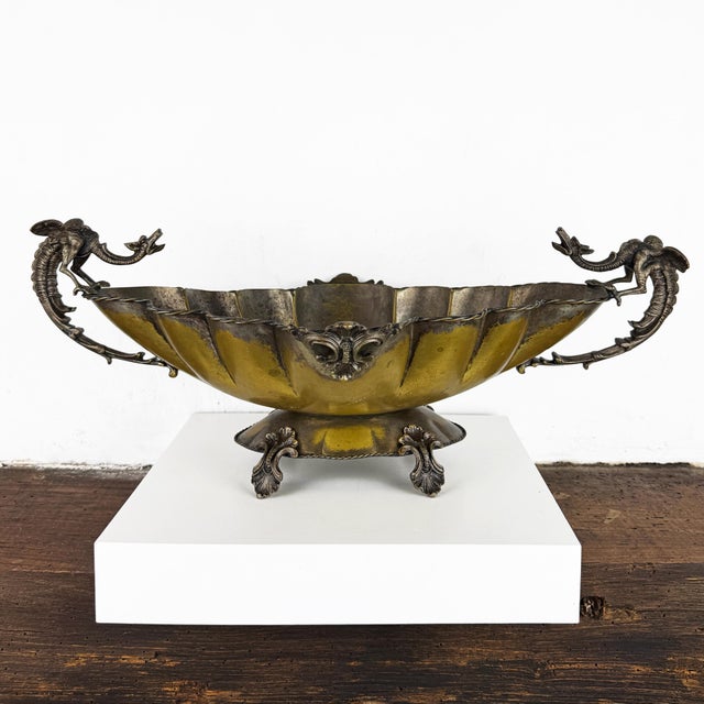 Antique Silverplate Centerpiece Bowl with Dragon Handles, 1890s For Sale - Image 17 of 17