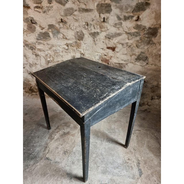 Black Antique French Black School Lift Top Desk, 1900s For Sale - Image 8 of 18
