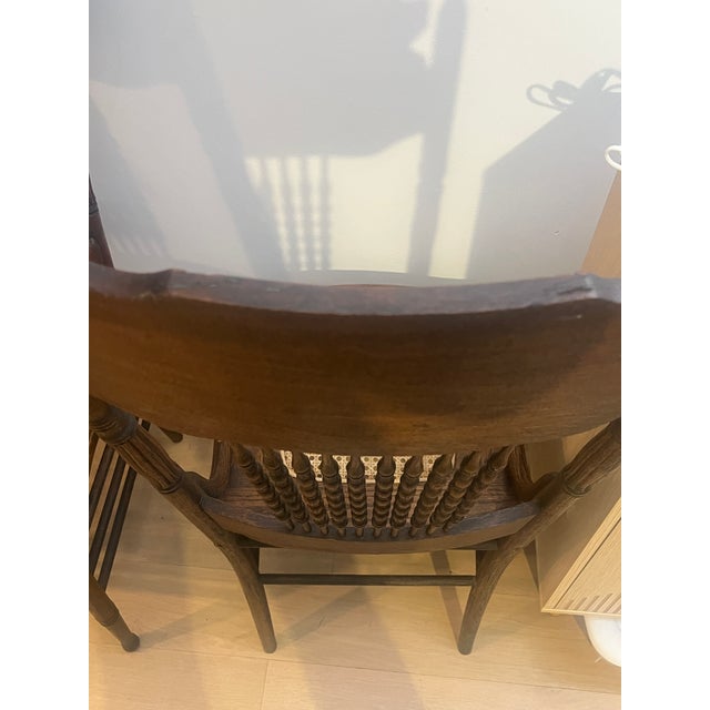 Carved Lion Antique Victorian Spindle Caned Chairs For Sale - Image 9 of 12
