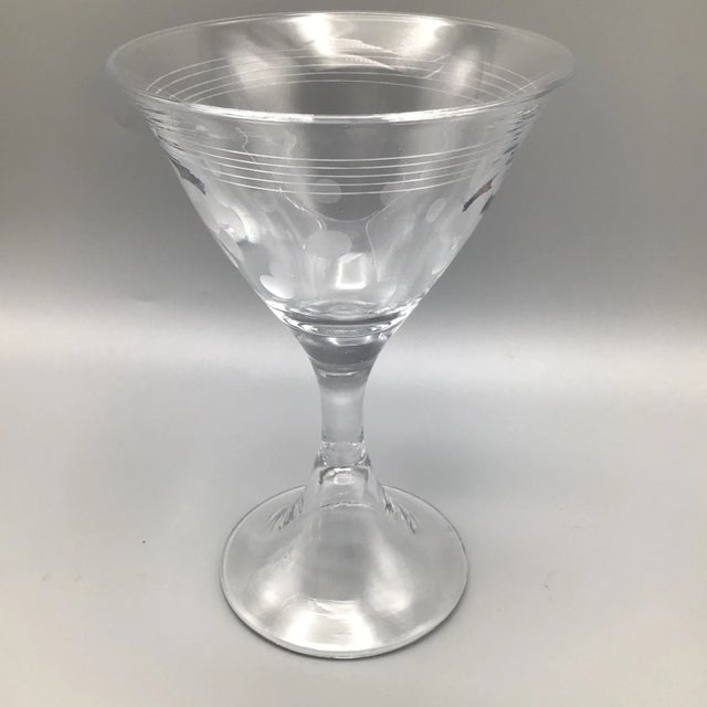 Vintage Thomas O’Brien Mid-Century Modern Blown Glass Martini Glasses - Set of 5 For Sale - Image 9 of 13