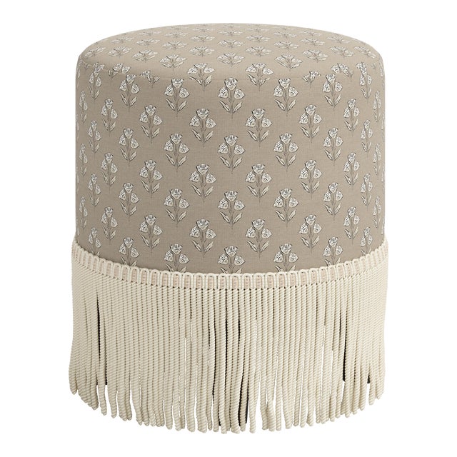 Stoffer Home x Cloth & Company Ann Ottoman in Francie Tan For Sale