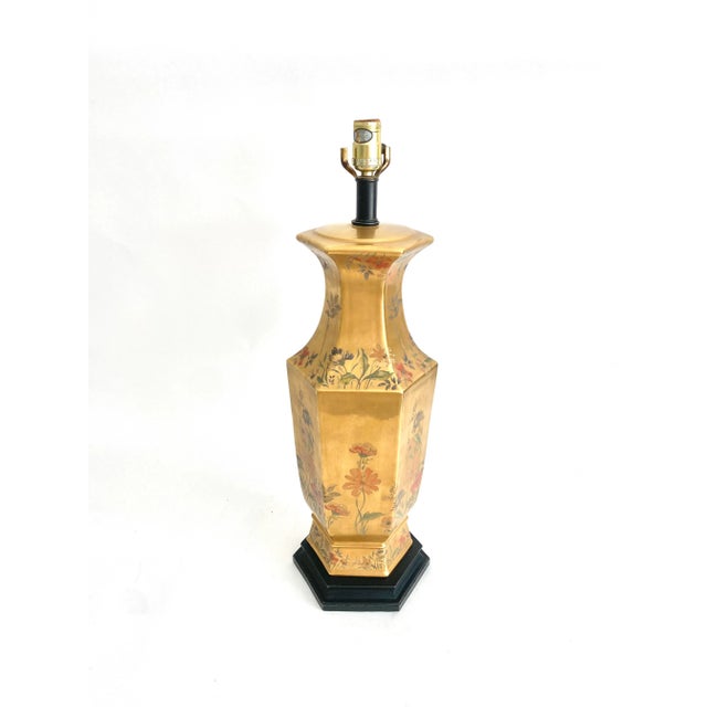 Wood Morris Greenspan Hollywood Regency Chinoiserie Gilt Table Lamp For Sale - Image 7 of 8