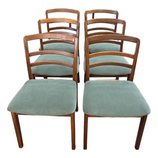 Set of Six Mid Century Modern Low Profile Teak Frame Dining Chairs by G-Plan Furniture, Uk c.1960 For Sale