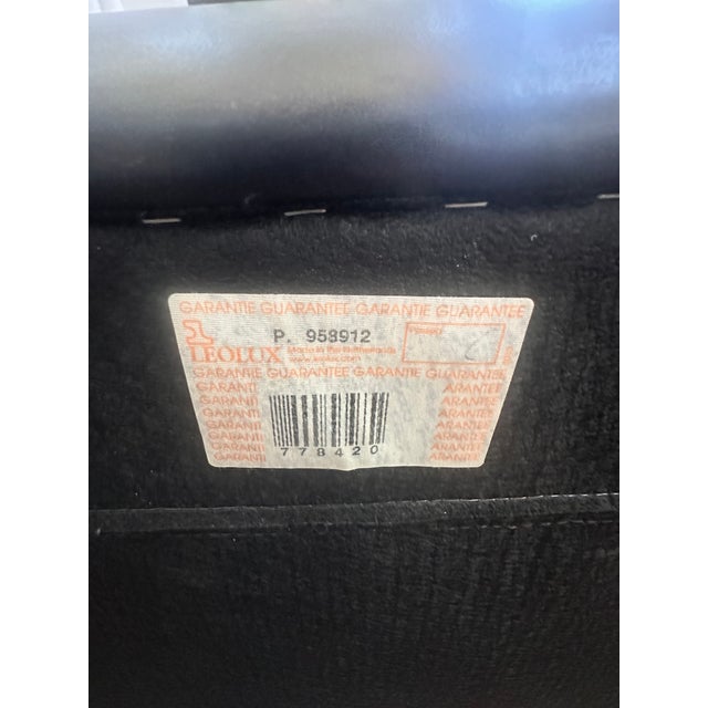 Animal Skin Pair of Vintage Leolux "Dino" Postmodern Leather Lounge Chairs - Sled Base For Sale - Image 7 of 10