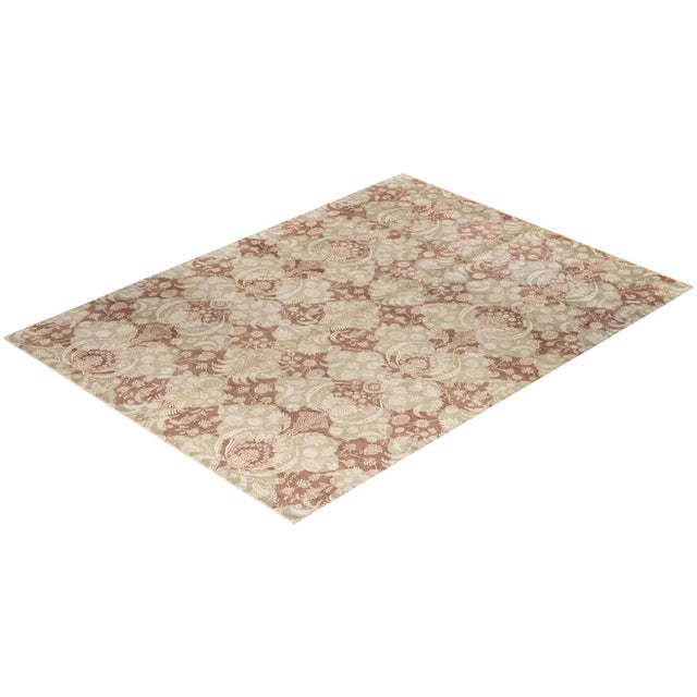 Brown Ikat, One-of-a-Kind Hand-Knotted Area Rug - Brown, 9' 2" x 12' 4" For Sale - Image 8 of 8
