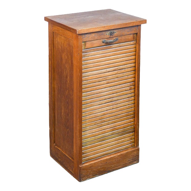 Oak Shutter Cabinet, 1900s For Sale