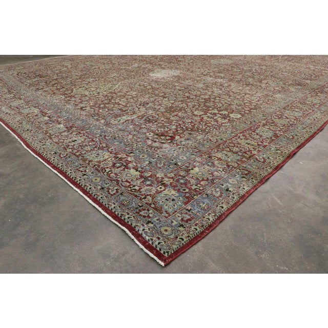 Textile 1880s Antique Persian Kerman Rug, 11'09 X 16'03 For Sale - Image 7 of 11