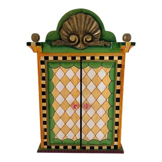 Vintage Whimsical Wall Hanging Cabinet in the Style of Mackenzie Childs For Sale