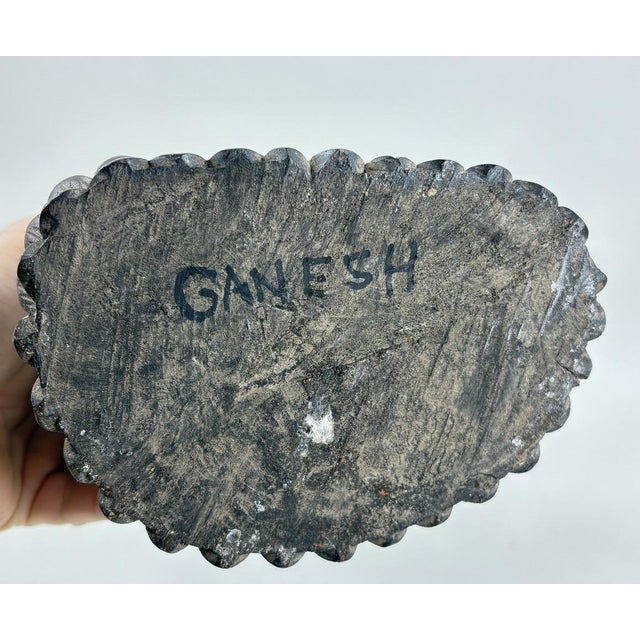 Wood Detailed 12" Vintage Balinese Hand-Carved Ganesha Wood Sculpture For Sale - Image 7 of 9