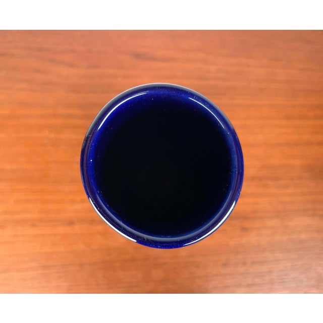 Mid-Century Modern German Cobalt Blue Ceramic Bangkok Series Vase from Melitta, 1960s For Sale - Image 4 of 13