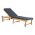 Outdoor Chaise Lounge Chair in Natural & Navy For Sale