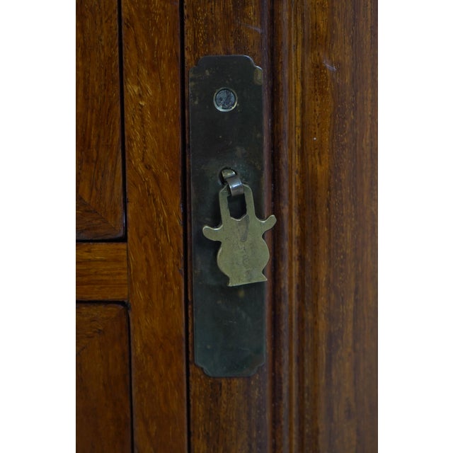 Vintage Chinese Teak Carved Bar Cabinet For Sale - Image 9 of 12