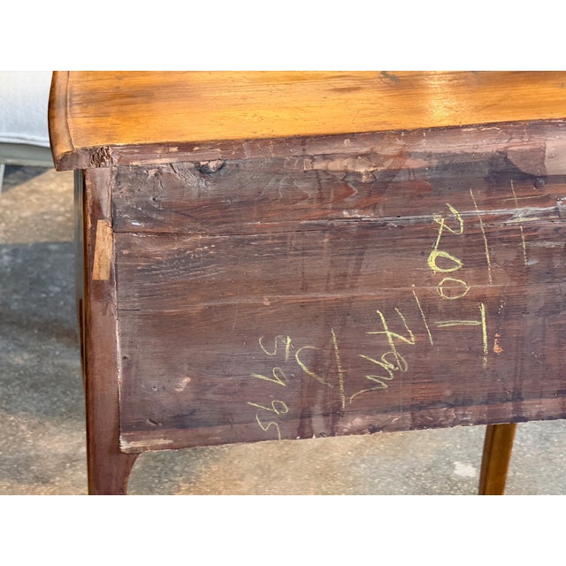 1920s Pair of Italian Walnut Side Tables With Parquetry Drawers For Sale - Image 11 of 12