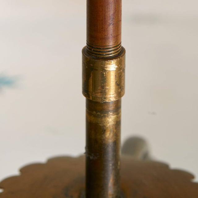 Gold 1940s Mid-Century Modern Italian Glass + Brass Chandelier with Star Motifs For Sale - Image 8 of 10