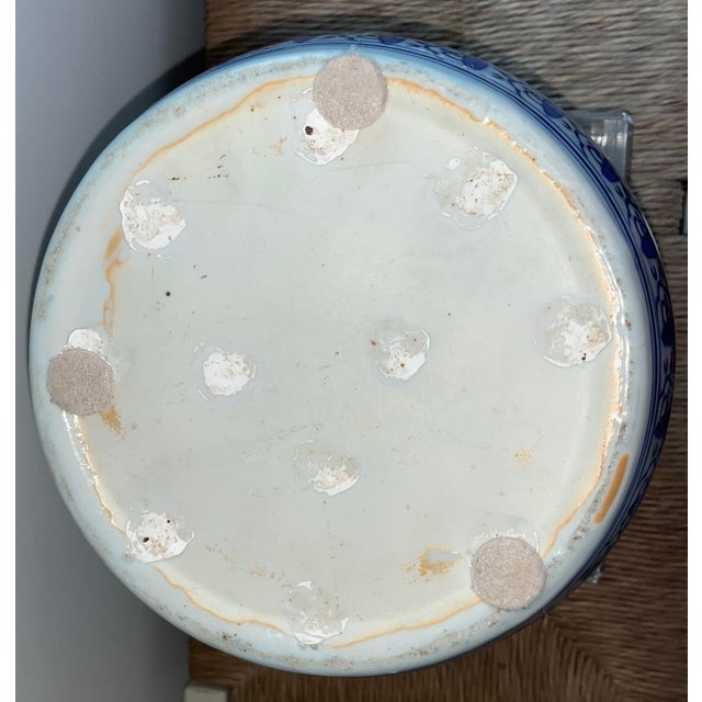 Antique Blue and White Porcelain Hibachi (Charcoal Brazier) Circa 1880-1905 For Sale - Image 11 of 14