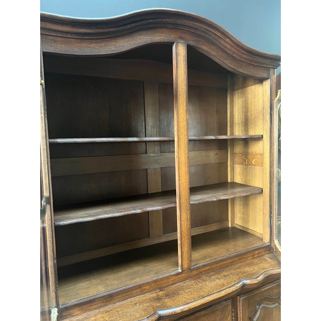 French Country Oak China Hutch Circa 1920s-1930s | Chairish