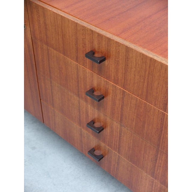 Wood Modernist Belgian Sideboard in Metal & Teak by Roger De Winter for E.M.Y., 1960s For Sale - Image 7 of 17