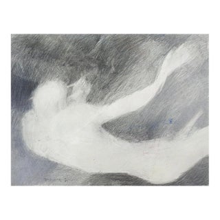 Late 20th Century Falling Figure Abstract Drawing For Sale