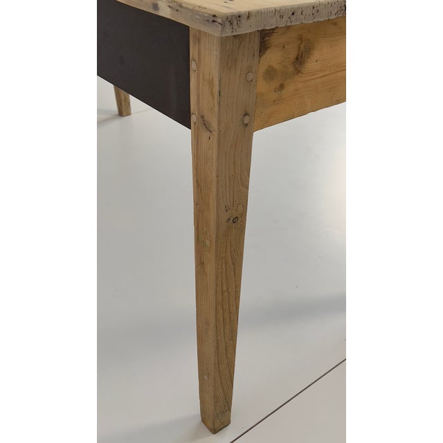 Black French Rustic Country House Table, 1940s For Sale - Image 8 of 10
