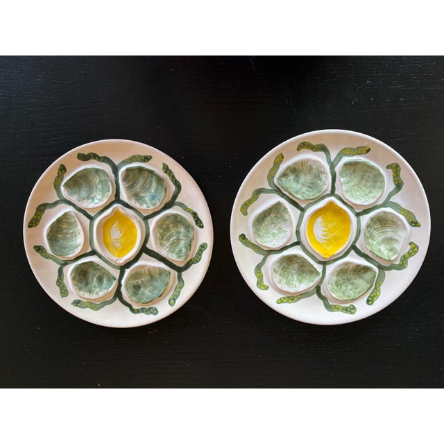1950s Belon Oyster Plates from Pornic Pottery MBFA, 1950s, Set of 10 For Sale - Image 5 of 12