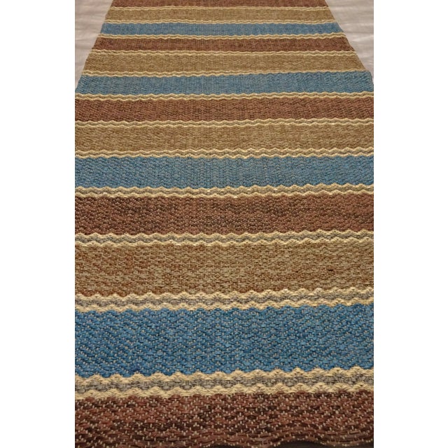 Textile Rag Rug Swedish Mid Century Vinyl For Sale - Image 7 of 9