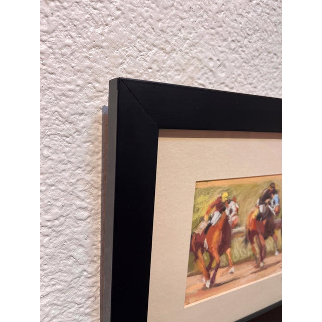 Figurative Finish Line, Circa 2009 by Ginger Lecher | Pastel Horses racing towards the finish line. For Sale - Image 3 of 4