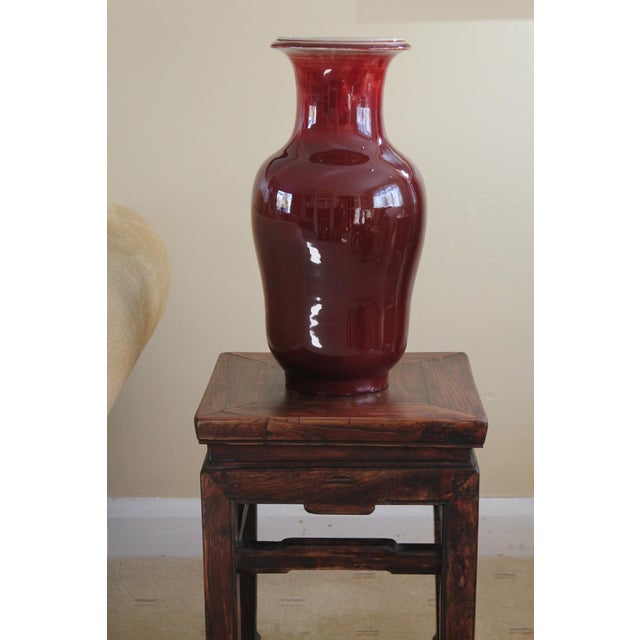 Maroon Chinese Early Qing Dynasty Sang De Boeuf Vases, Set of 2 For Sale - Image 8 of 18