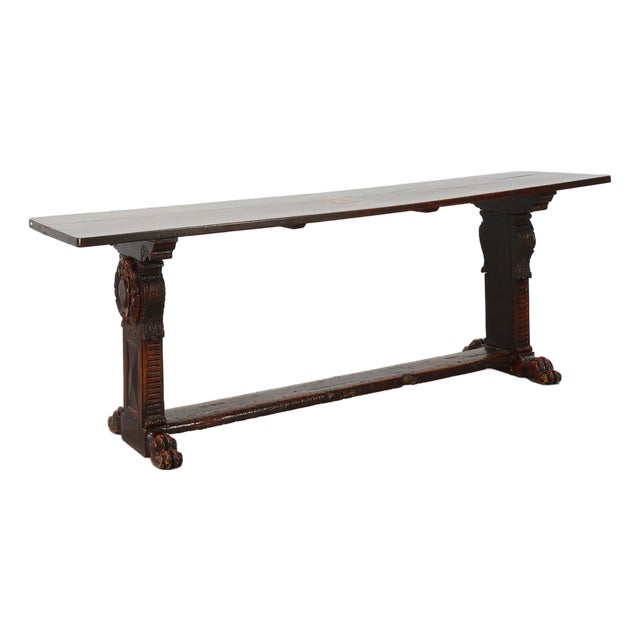 16th Century Renaissance Walnut Console Table, Tuscany For Sale