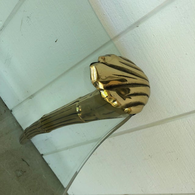 20th Century Hollywood Regency Brass and Glass Table For Sale - Image 12 of 13