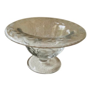 1930s Art Deco Transparent French Crystal Bowl For Sale