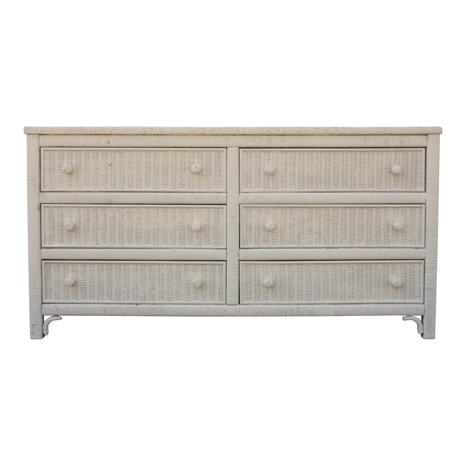 Henry Link White Wicker 6 Drawer Double Dresser Chairish