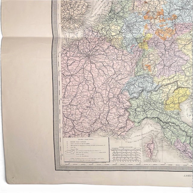 19th Century 1866 Original French Strategic Military Map of Germany & Upper Italy, Hand-Colored For Sale - Image 5 of 11