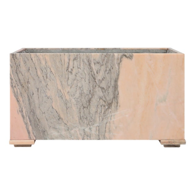 Large Planter in Pink Marble, Belgium, 1980s For Sale