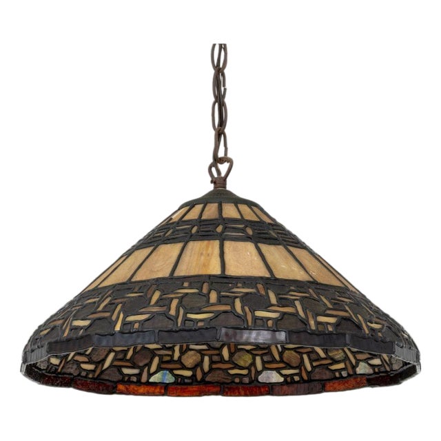 Tiffany Style Stained Glass Pendant Lamp For Sale