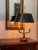 Late 20th Century French Tole Bouillotte Lamp With Green Shade and Dolphin Arms For Sale - Image 9 of 10