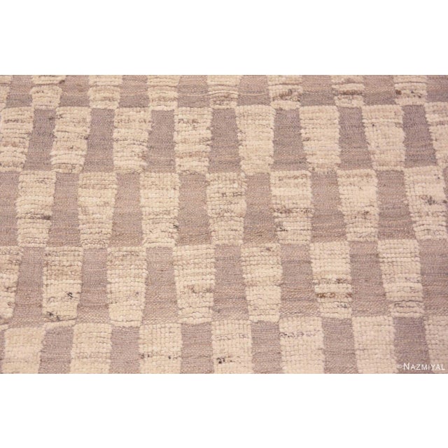 2020s Nazmiyal Collection Cream and Tan Geometric Modern Runner Rug For Sale - Image 5 of 8