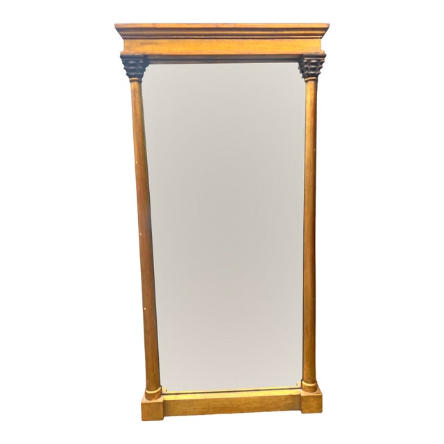 Vintage Column Gold Gilt Wood Wall Mirror Ornate Made in Italy For Sale - Image 4 of 6