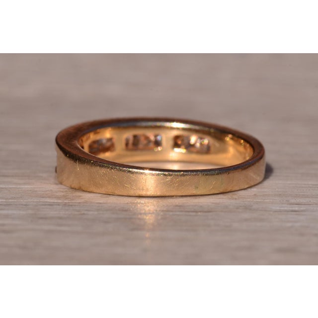 1990s The 153rd Street: Channel Set Princess Cut Diamond Band in Yellow Gold For Sale - Image 5 of 10