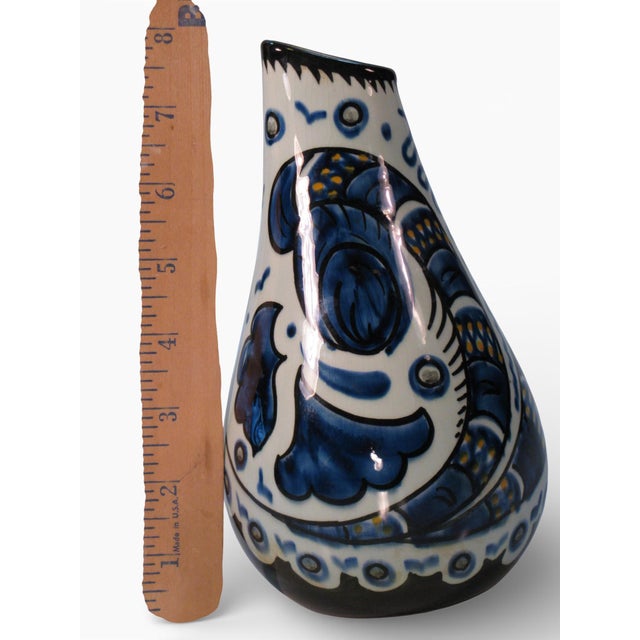 1950s Pair Vases Gouda Pottery Bleu Du Paris, Royal Zuid Holland MCM For Sale - Image 11 of 11