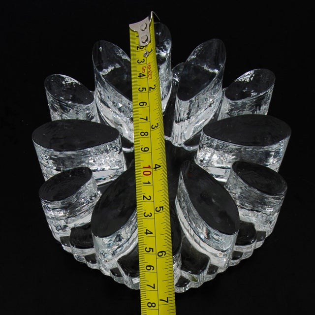 1960s Mid Century Modern Art Crystal Glass Bel Mondo Clear Textured Holder Shutte West For Sale - Image 10 of 12