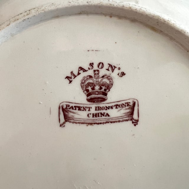 Antique Mason's Ironstone Blue "The Great Wall of China" Dinner Plate, Circa 1815 For Sale - Image 10 of 10