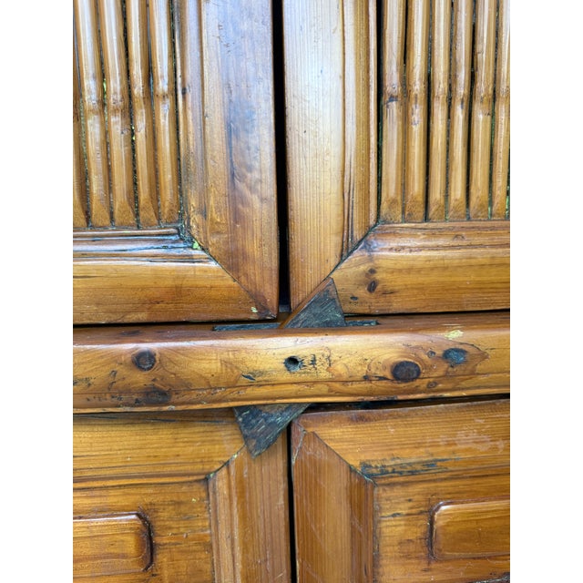 Early 18th Century Chinese Bamboo Kitchen Cabinet Qing Dynasty For Sale In Raleigh - Image 6 of 12