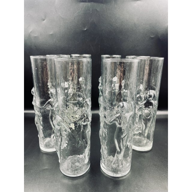 Libbey Glass Co. Vintage Libbey Glass Mid-Century "La Femme" Cocktail Tumblers - Set of 8 For Sale - Image 4 of 12